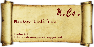Miskov Csörsz névjegykártya